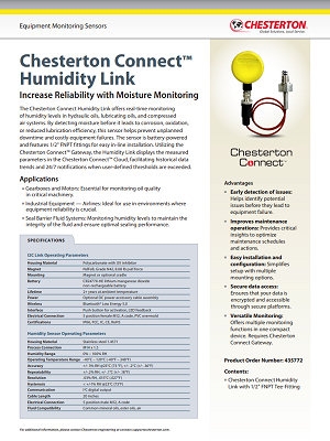 Chesterton Connect Humidity Data Sheet