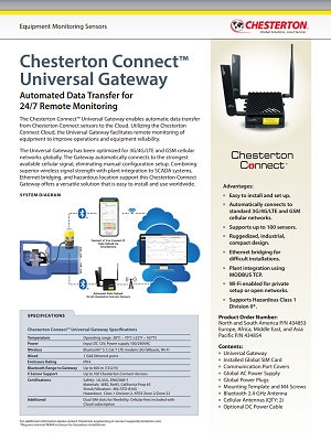 Chesterton Connect Universal Gateway Data Sheet